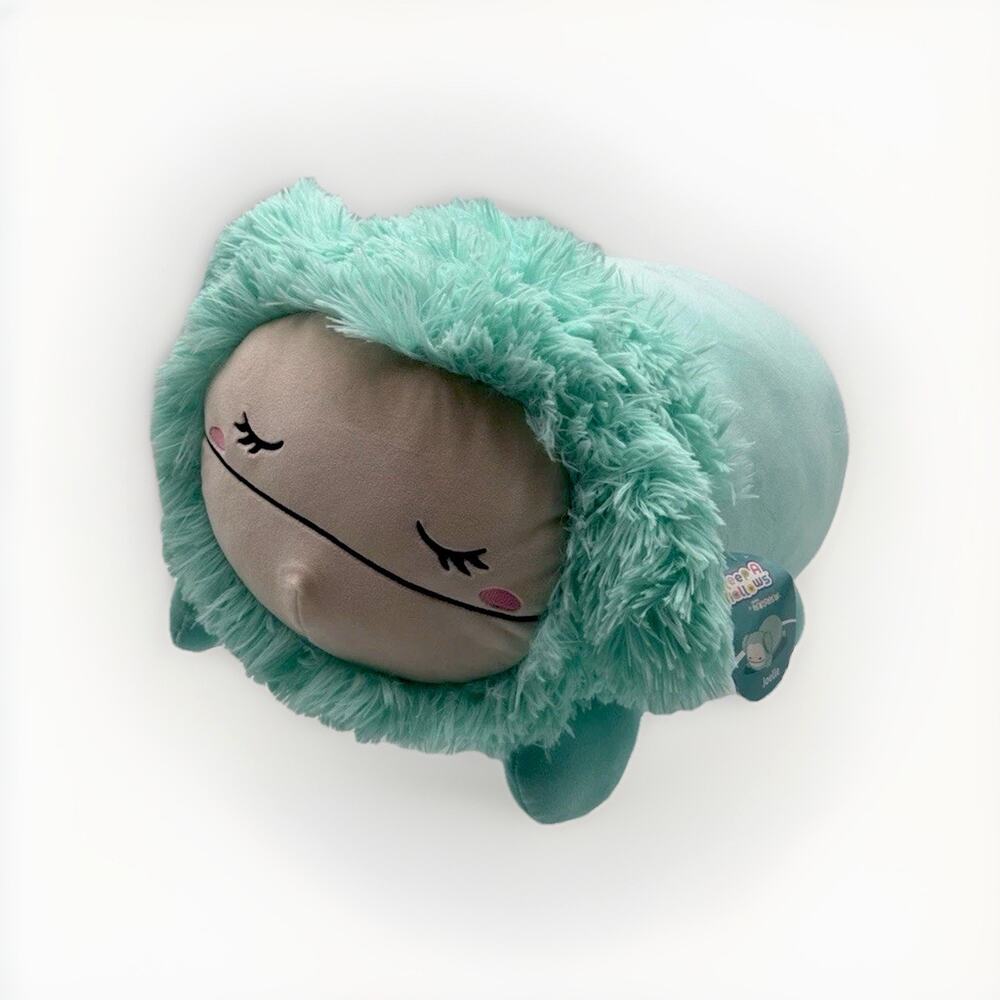 NEW Sleepamallows Joelle Bigfoot Teal Pillow By Squishmallow 🔥 16 Inch